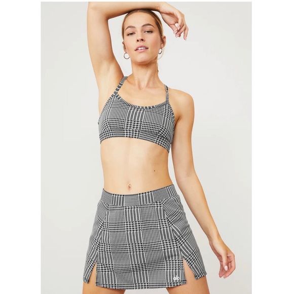ALO Yoga Dresses & Skirts - Alo Jacquard Glenplaid Tennis Skirt Women’s Size Medium NWOT